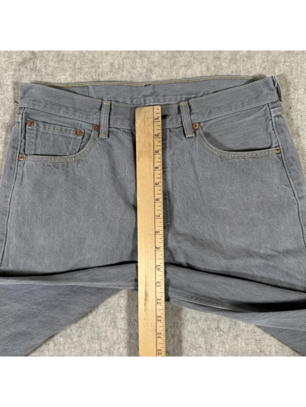 LEVI'S 501 Original Fit Jeans Men's 34 (32x31) Button Fly Gray Cotton Denim